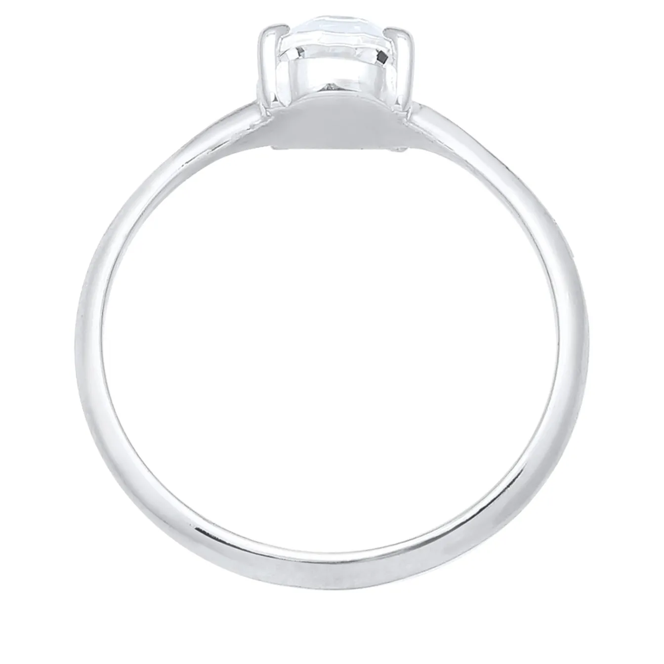Elli "Solitär-Ring | Kristall ( Weiß )< Ringe|Silber