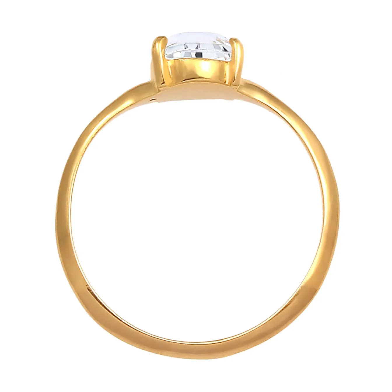 Elli "Solitär-Ring | Kristall ( Weiß )< Ringe|Silber