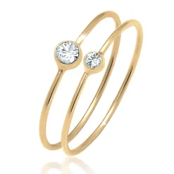 Elli "Solitär-Ring | Kristall ( Weiß )< Roségold|Ringe
