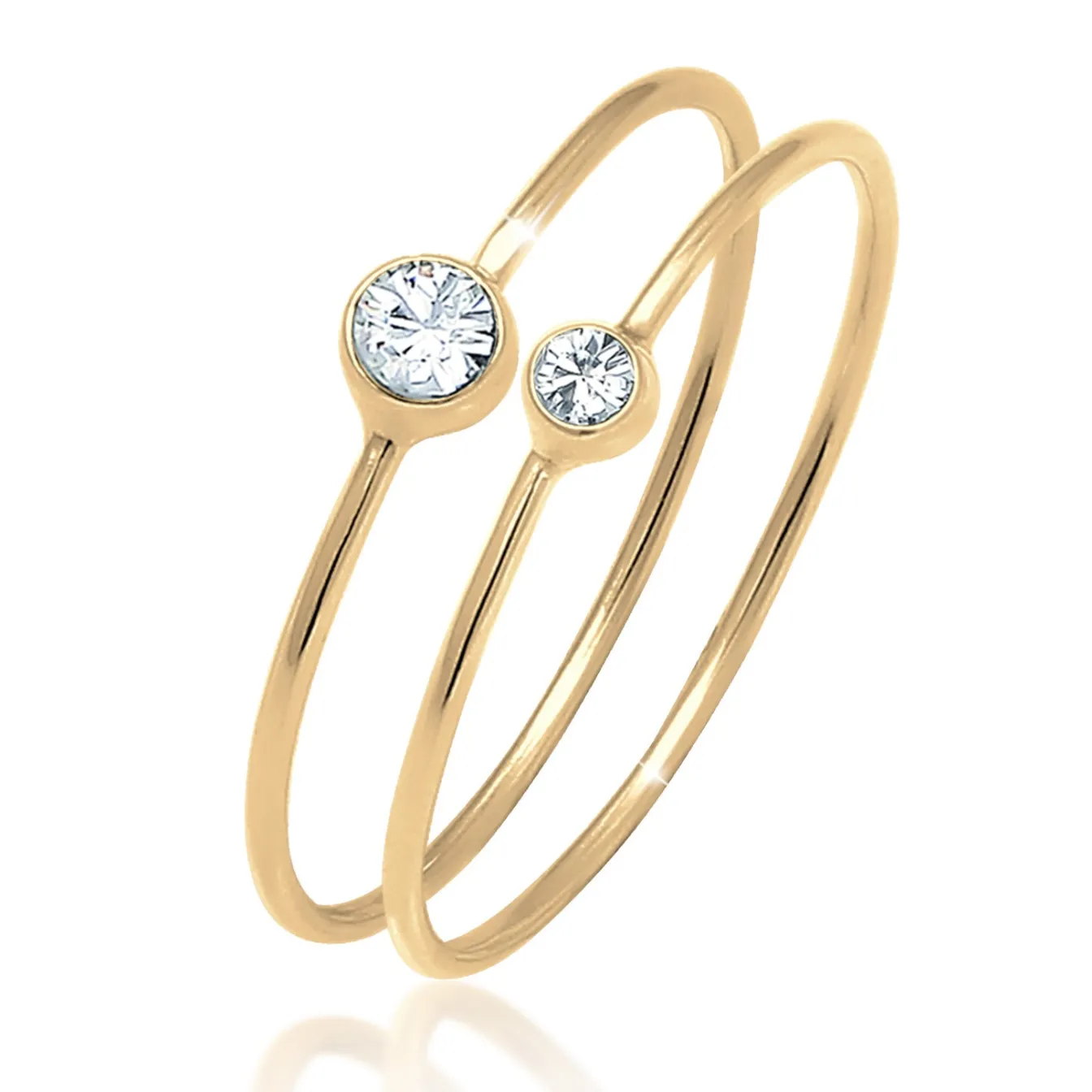 Elli "Solitär-Ring | Kristall ( Weiß )< Roségold|Ringe