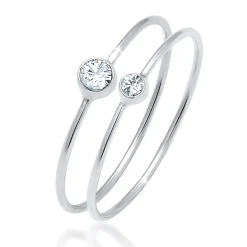 Elli "Solitär-Ring | Kristall ( Weiß )< Roségold|Ringe