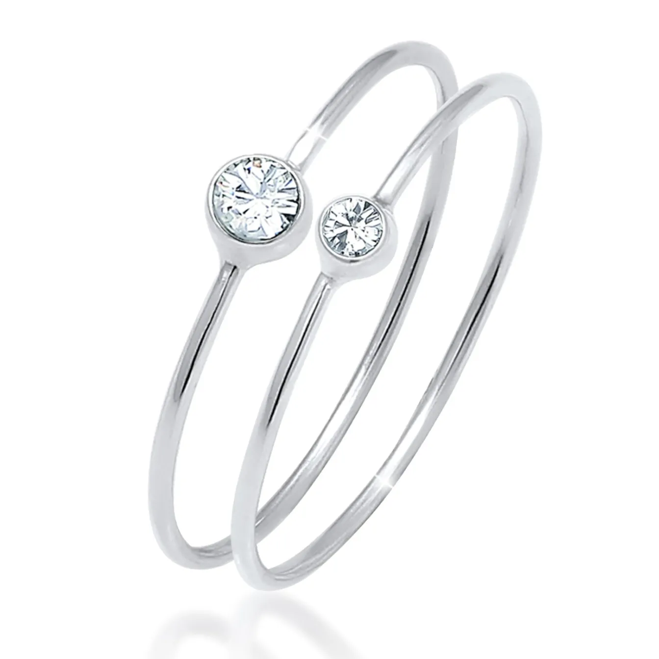 Elli "Solitär-Ring | Kristall ( Weiß )< Roségold|Ringe