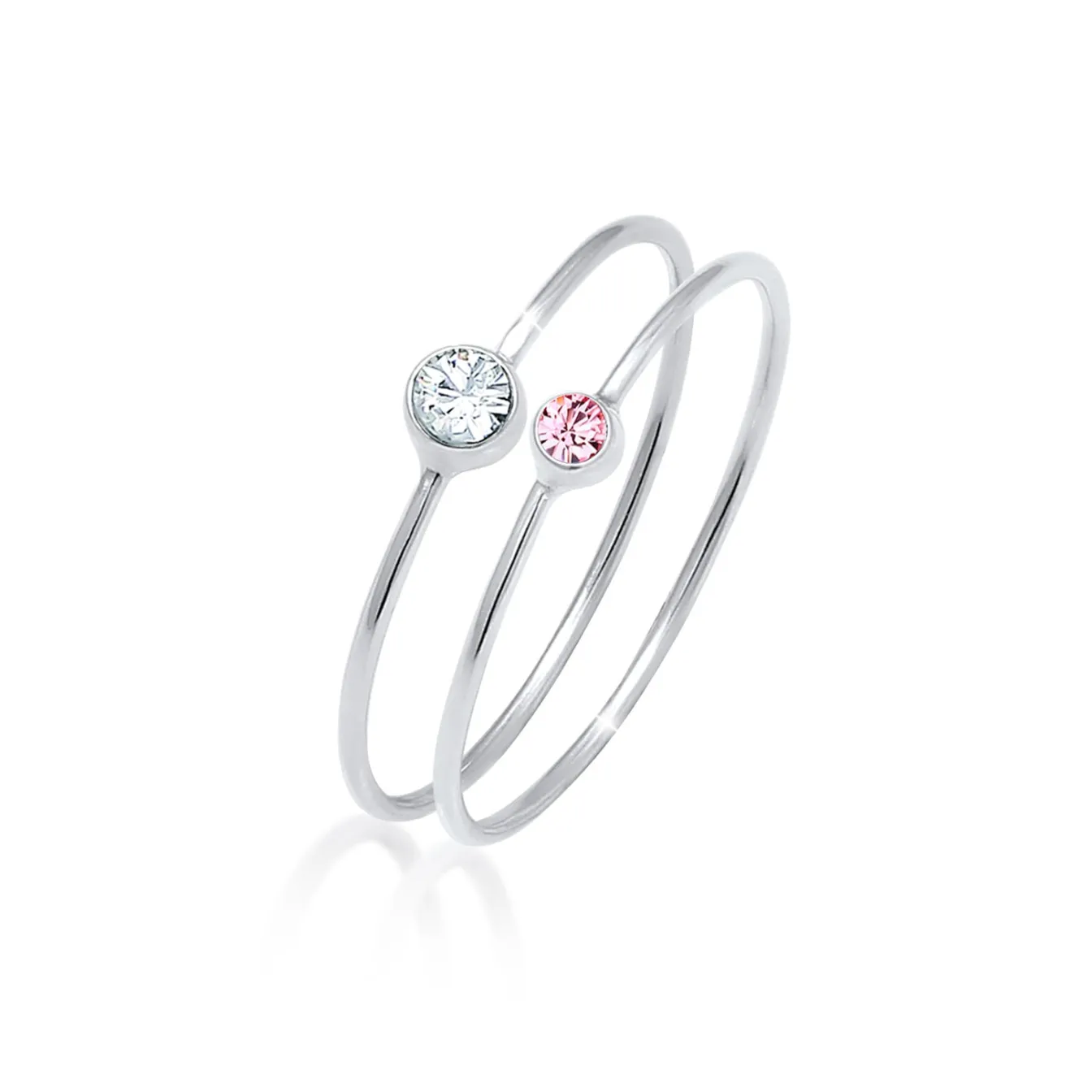 Elli "Solitär-Ring | Kristall ( Weiß )< Roségold|Ringe