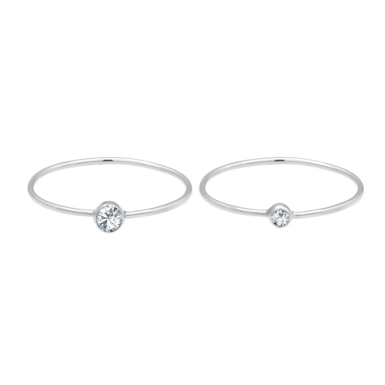 Elli "Solitär-Ring | Kristall ( Weiß )< Roségold|Ringe
