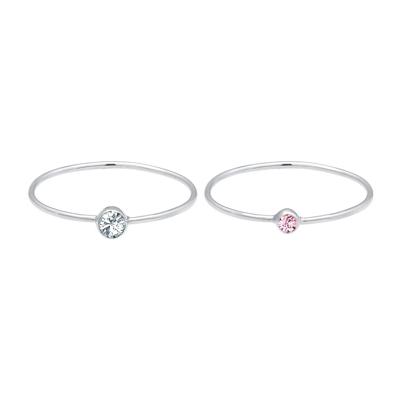 Elli "Solitär-Ring | Kristall ( Weiß )< Roségold|Ringe