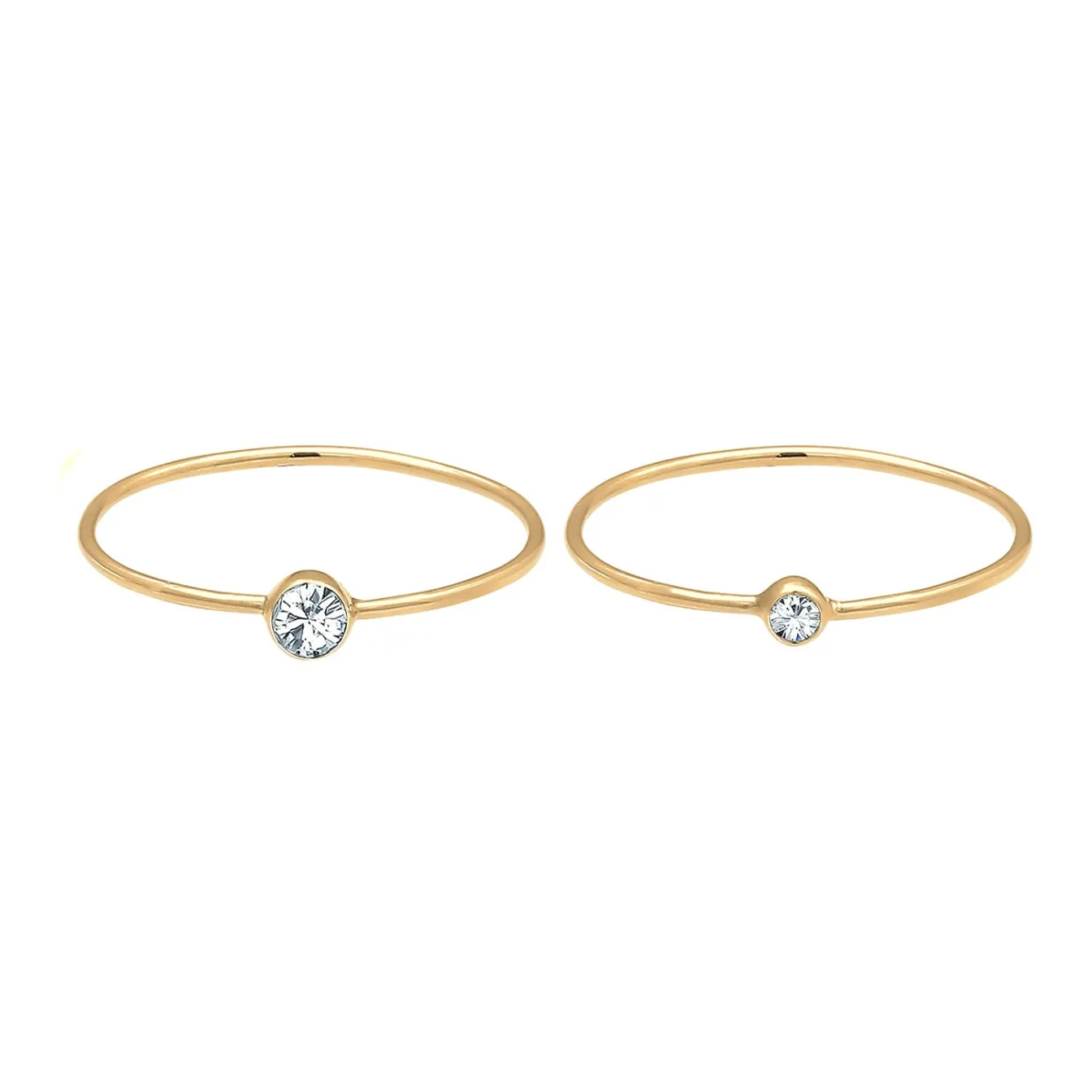 Elli "Solitär-Ring | Kristall ( Weiß )< Roségold|Ringe
