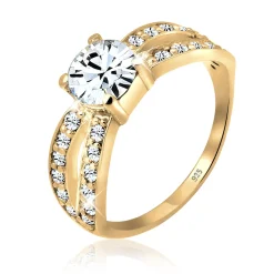 Elli "Solitär-Ring | Kristall ( Weiß )< Roségold|Ringe