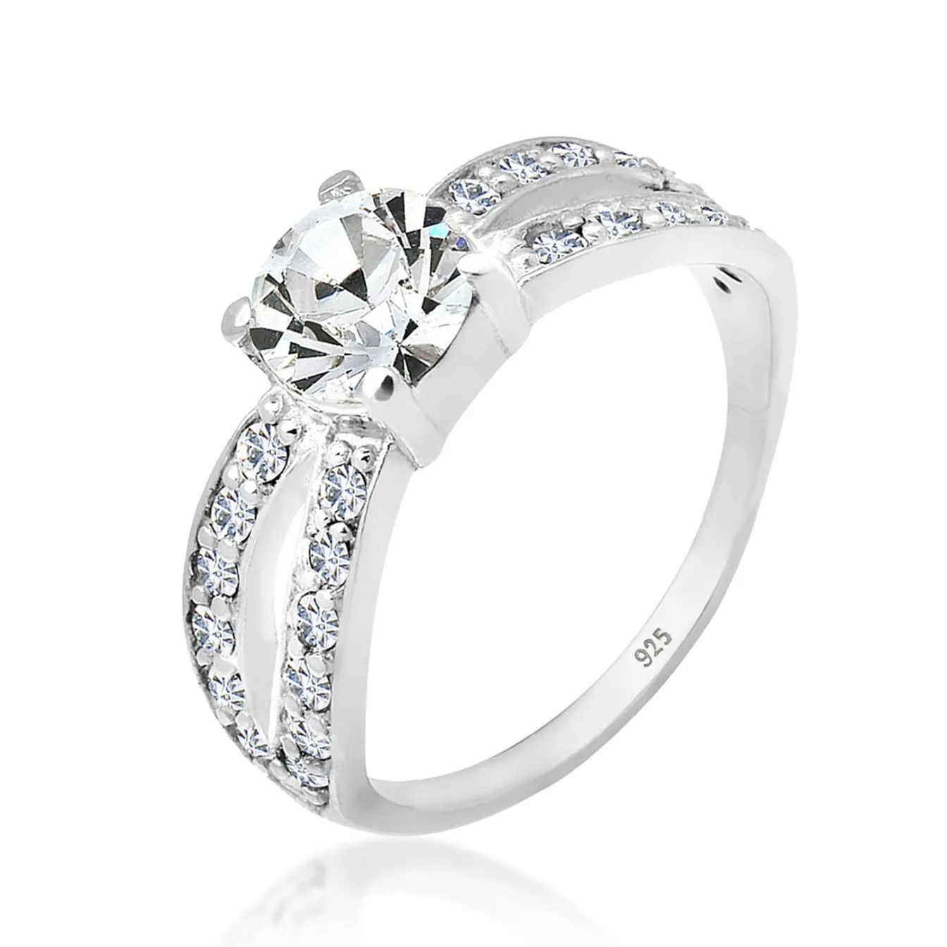 Elli "Solitär-Ring | Kristall ( Weiß )< Roségold|Ringe