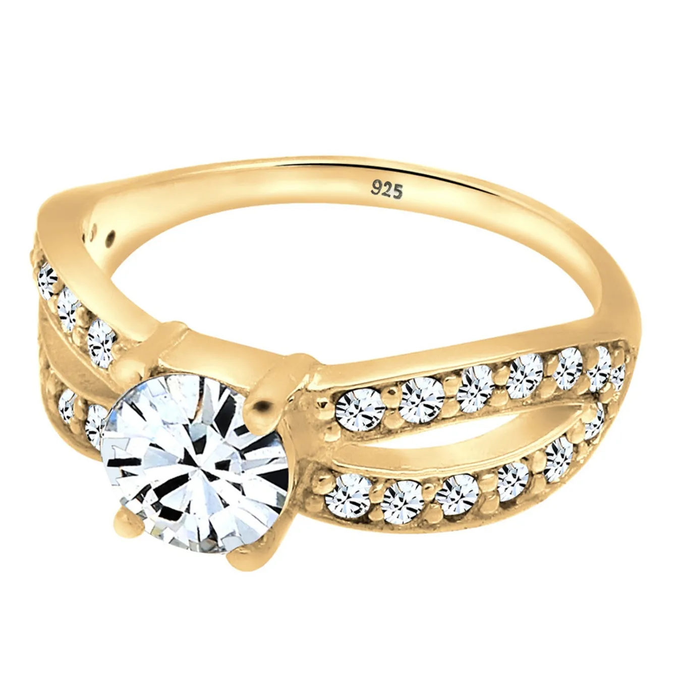 Elli "Solitär-Ring | Kristall ( Weiß )< Roségold|Ringe