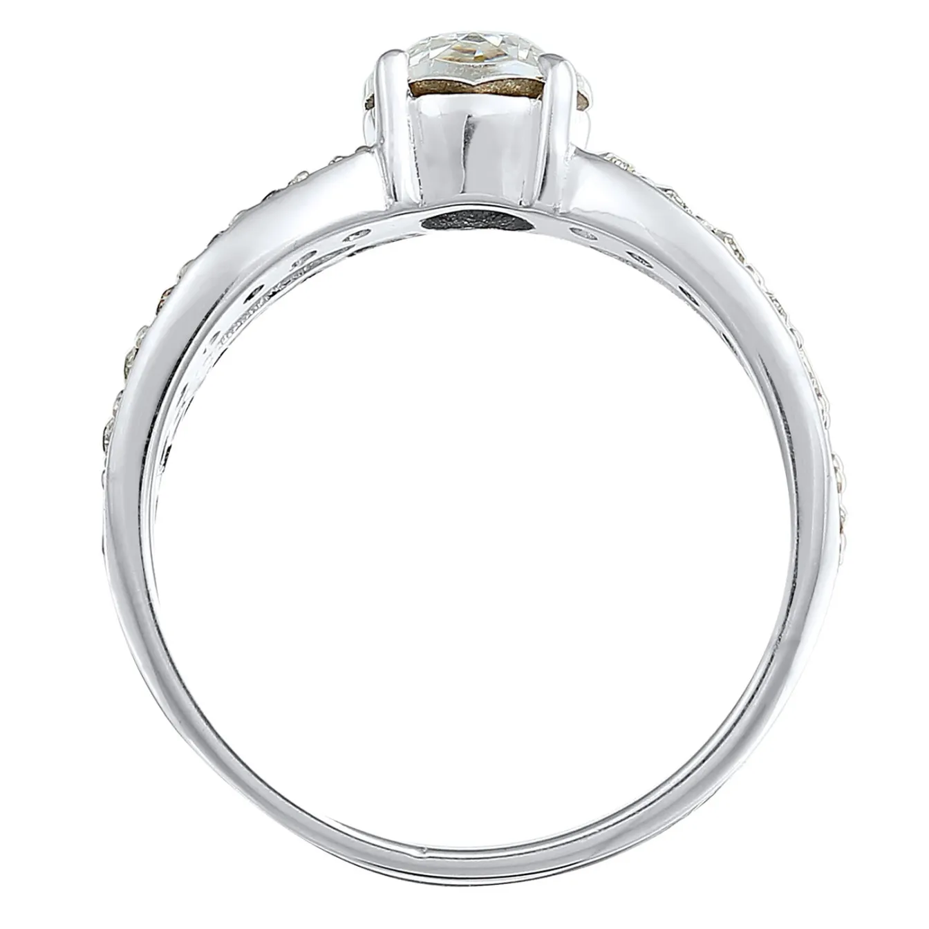 Elli "Solitär-Ring | Kristall ( Weiß )< Roségold|Ringe