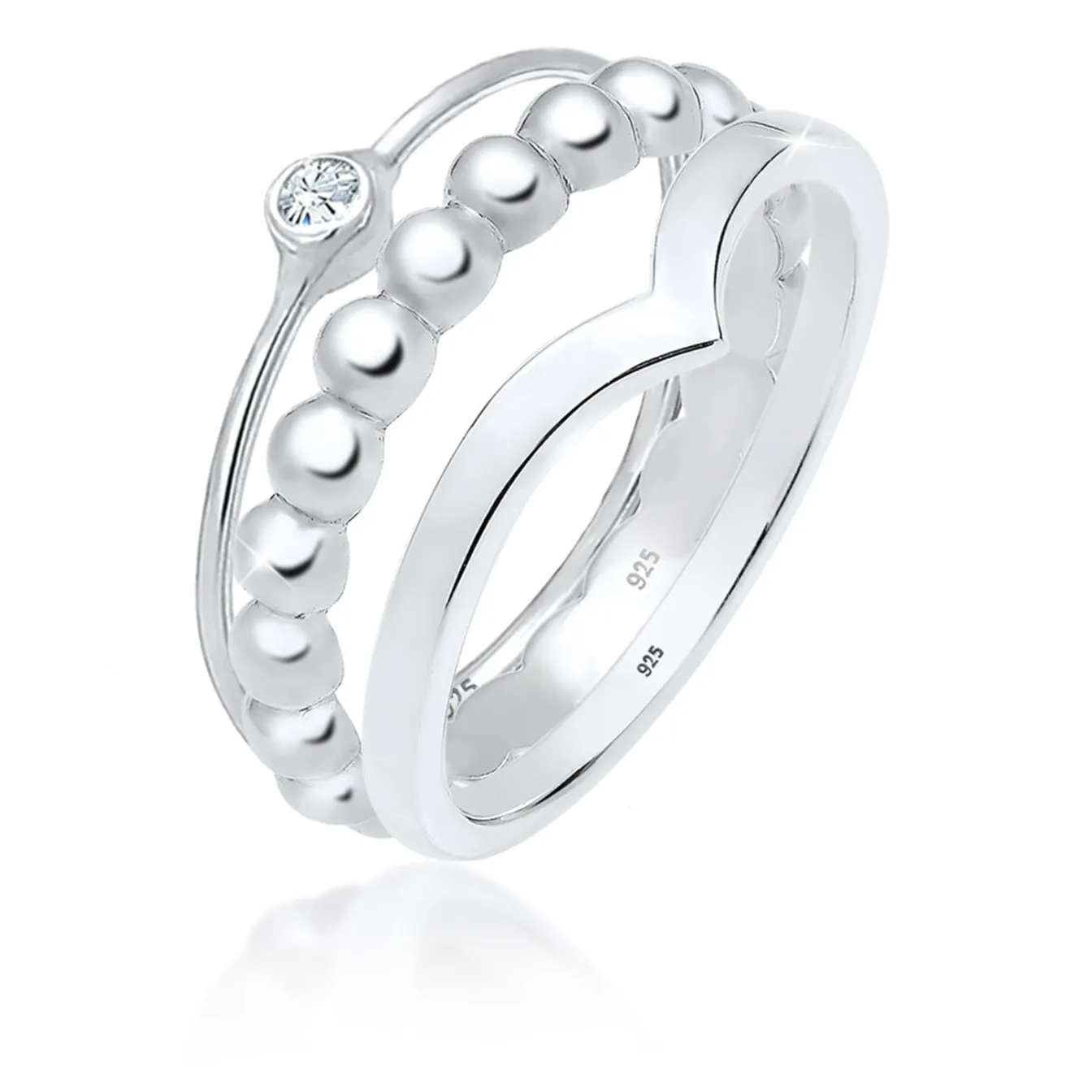 Elli "Solitär-Ring | Kristall (Weiß)< Ringe|Vergoldet