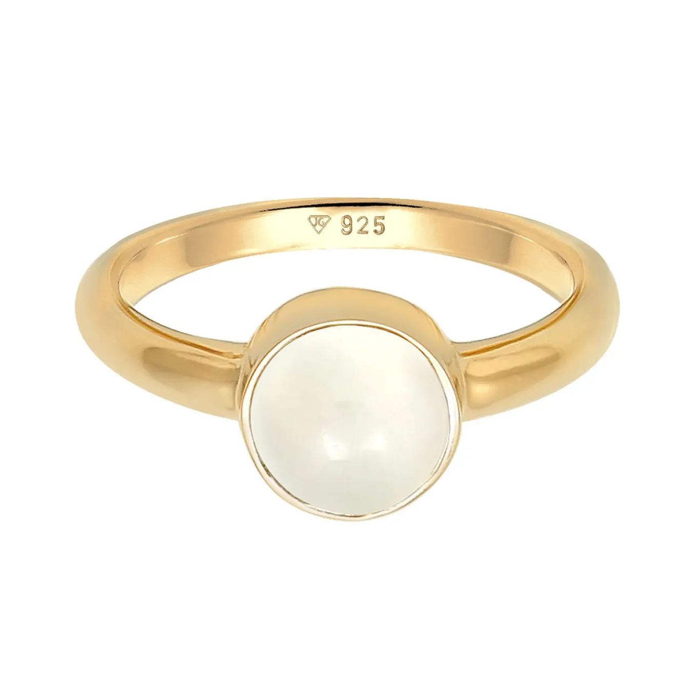 Elli "Solitär-Ring | Mondstein ( Weiß )< Roségold|Ringe