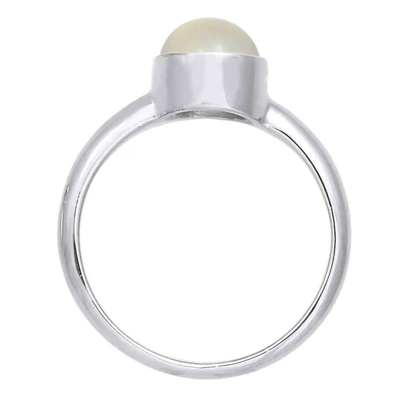 Elli "Solitär-Ring | Mondstein ( Weiß )< Roségold|Ringe
