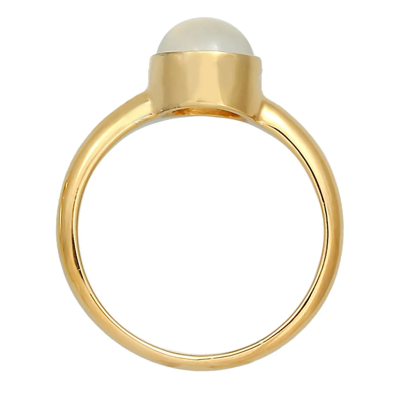 Elli "Solitär-Ring | Mondstein ( Weiß )< Roségold|Ringe