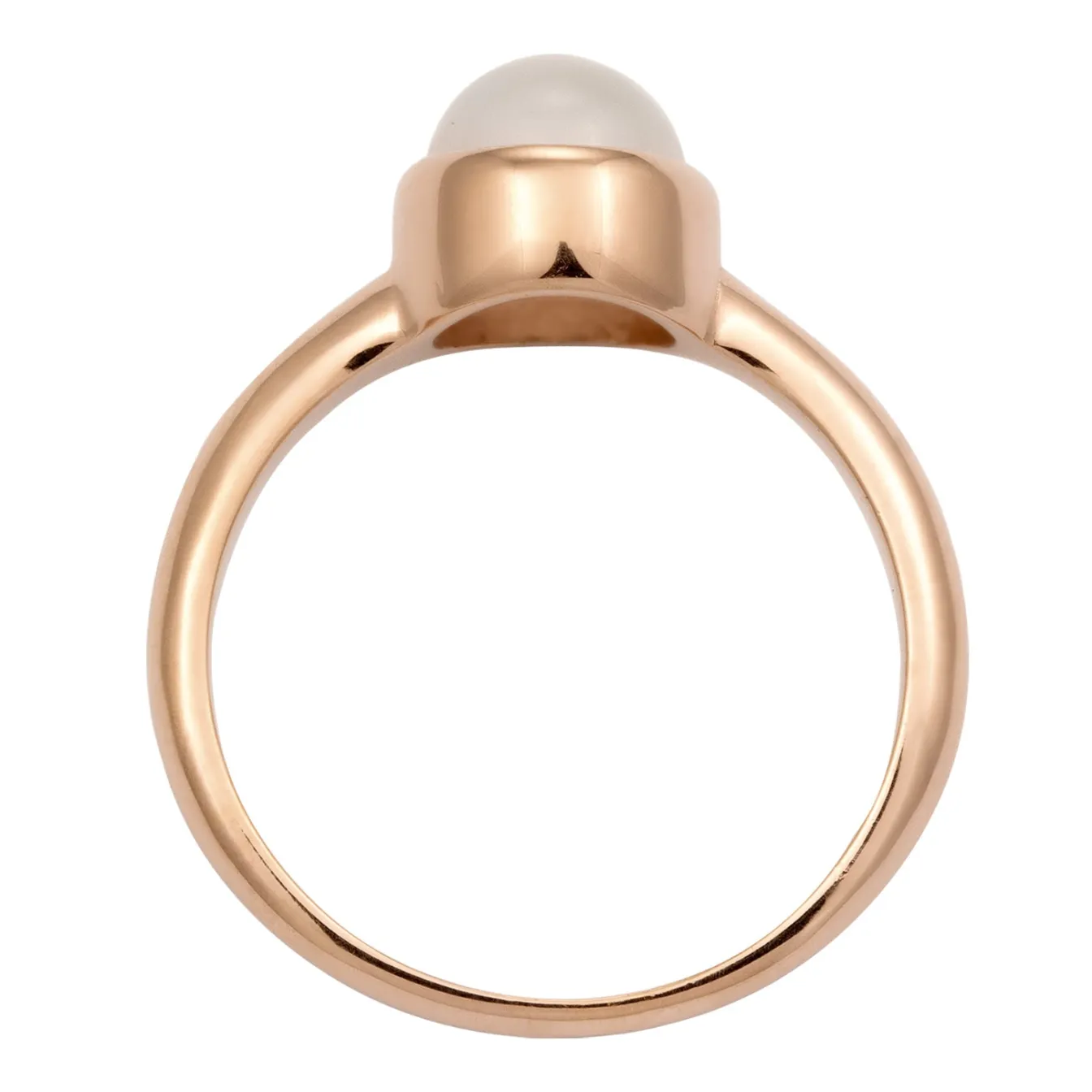 Elli "Solitär-Ring | Mondstein ( Weiß )< Roségold|Ringe