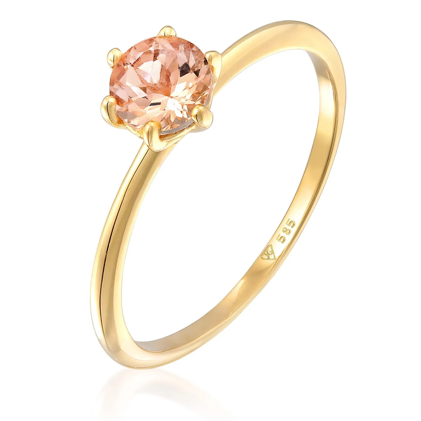 Elli "Solitär-Ring | Morganit (Rosa)< Ringe|Echtgold