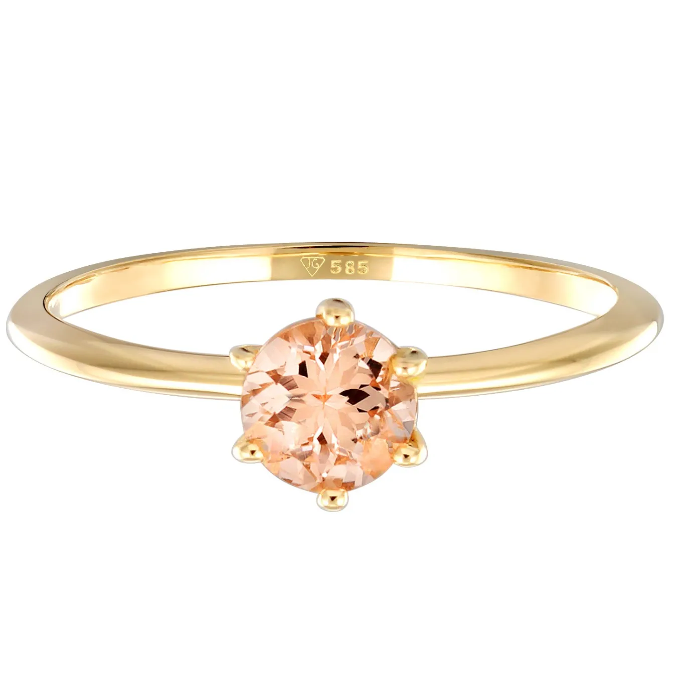 Elli "Solitär-Ring | Morganit (Rosa)< Ringe|Echtgold