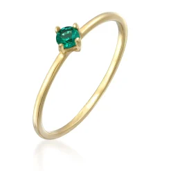 Elli "Solitär-Ring | synth. Smaragd (Grün)< Ringe|Echtgold