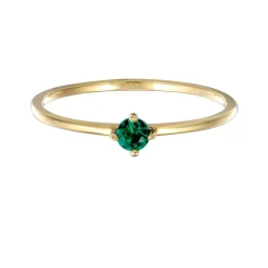 Elli "Solitär-Ring | synth. Smaragd (Grün)< Ringe|Echtgold