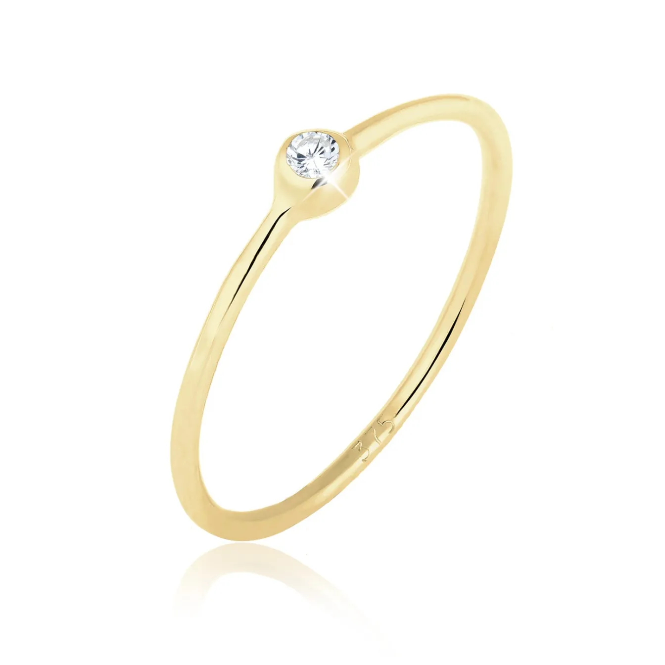 Elli "Solitär-Ring | Zirkonia ( Weiß )< Ringe|Echtgold