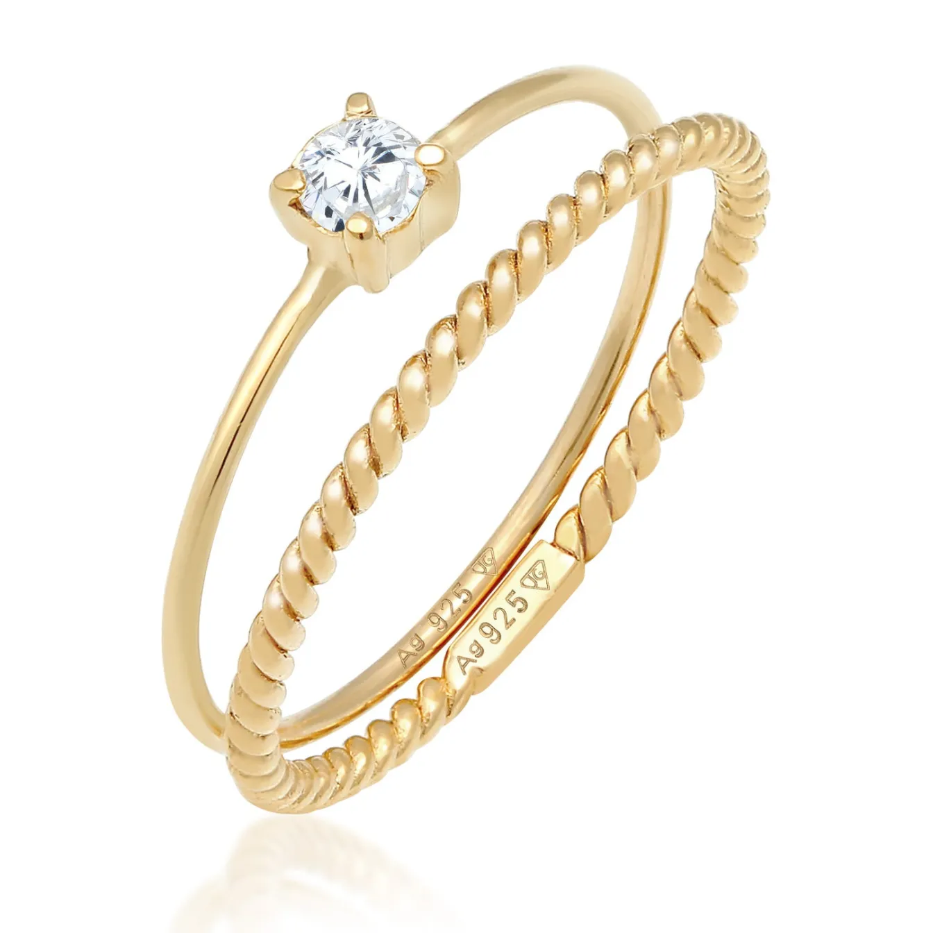 Elli "Solitär-Ring | Zirkonia ( Weiß )< Roségold|Ringe