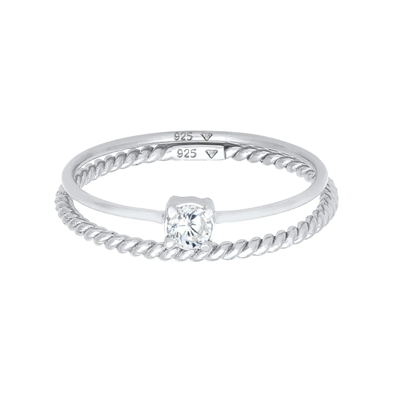 Elli "Solitär-Ring | Zirkonia ( Weiß )< Roségold|Ringe