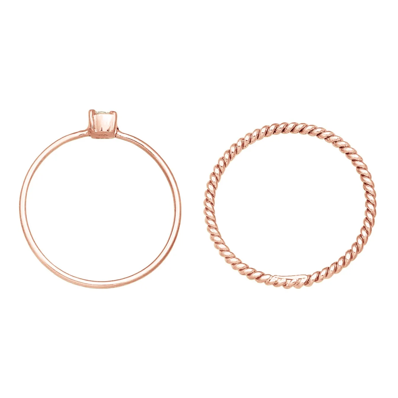 Elli "Solitär-Ring | Zirkonia ( Weiß )< Roségold|Ringe