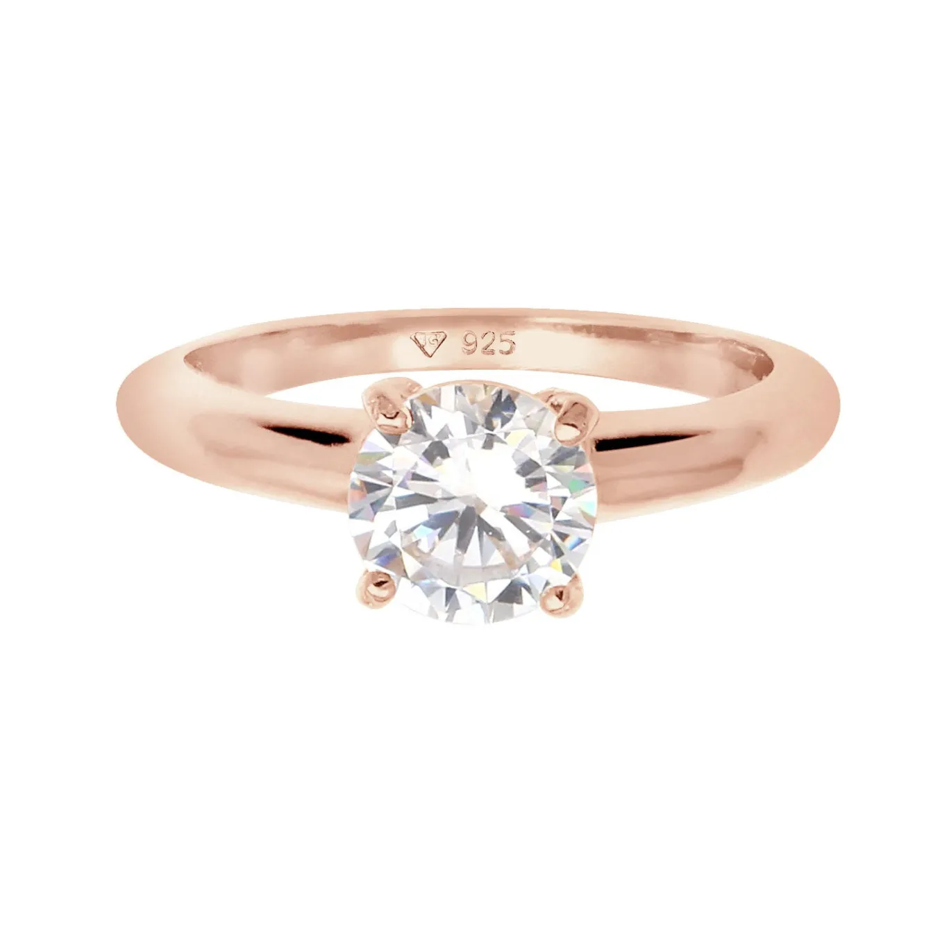 Elli "Solitär-Ring | Zirkonia ( Weiß )< Roségold|Ringe