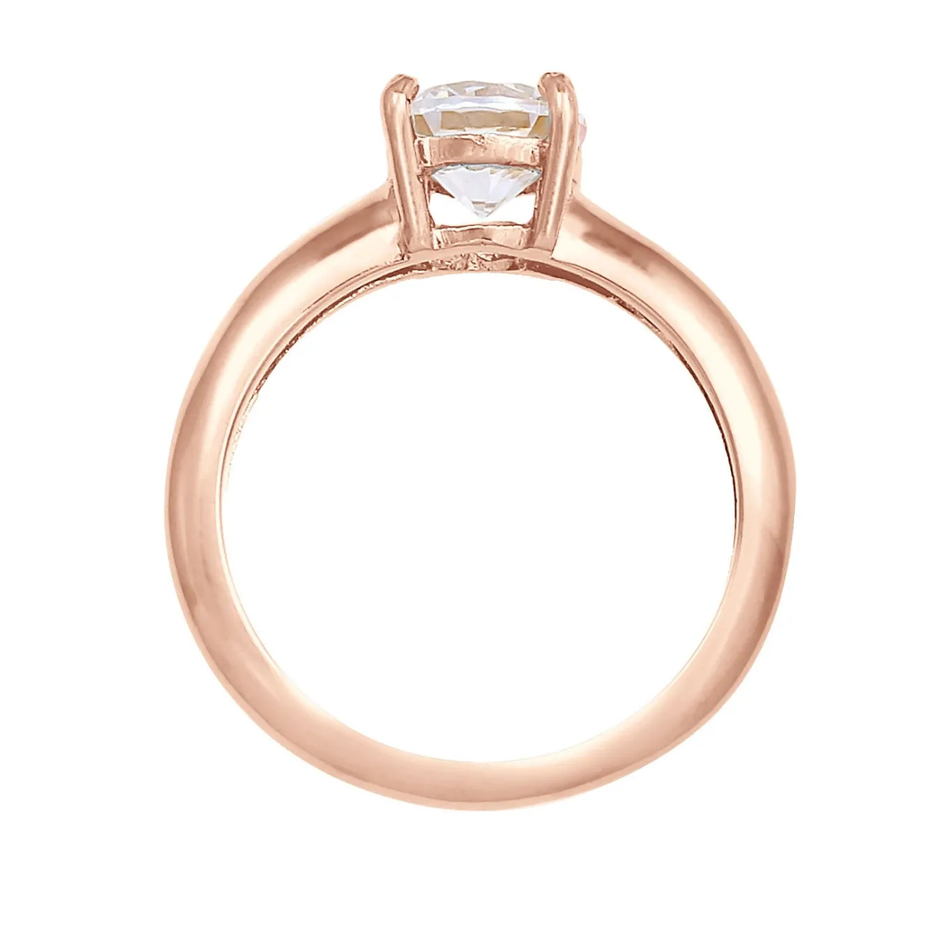 Elli "Solitär-Ring | Zirkonia ( Weiß )< Roségold|Ringe