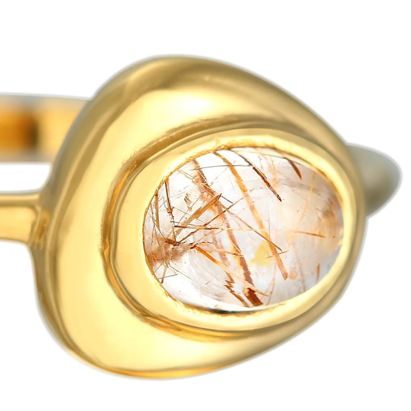 Elli "Solitär-Ring Engelshaar | Quarz ( Weiß )< Ringe|Edelsteine