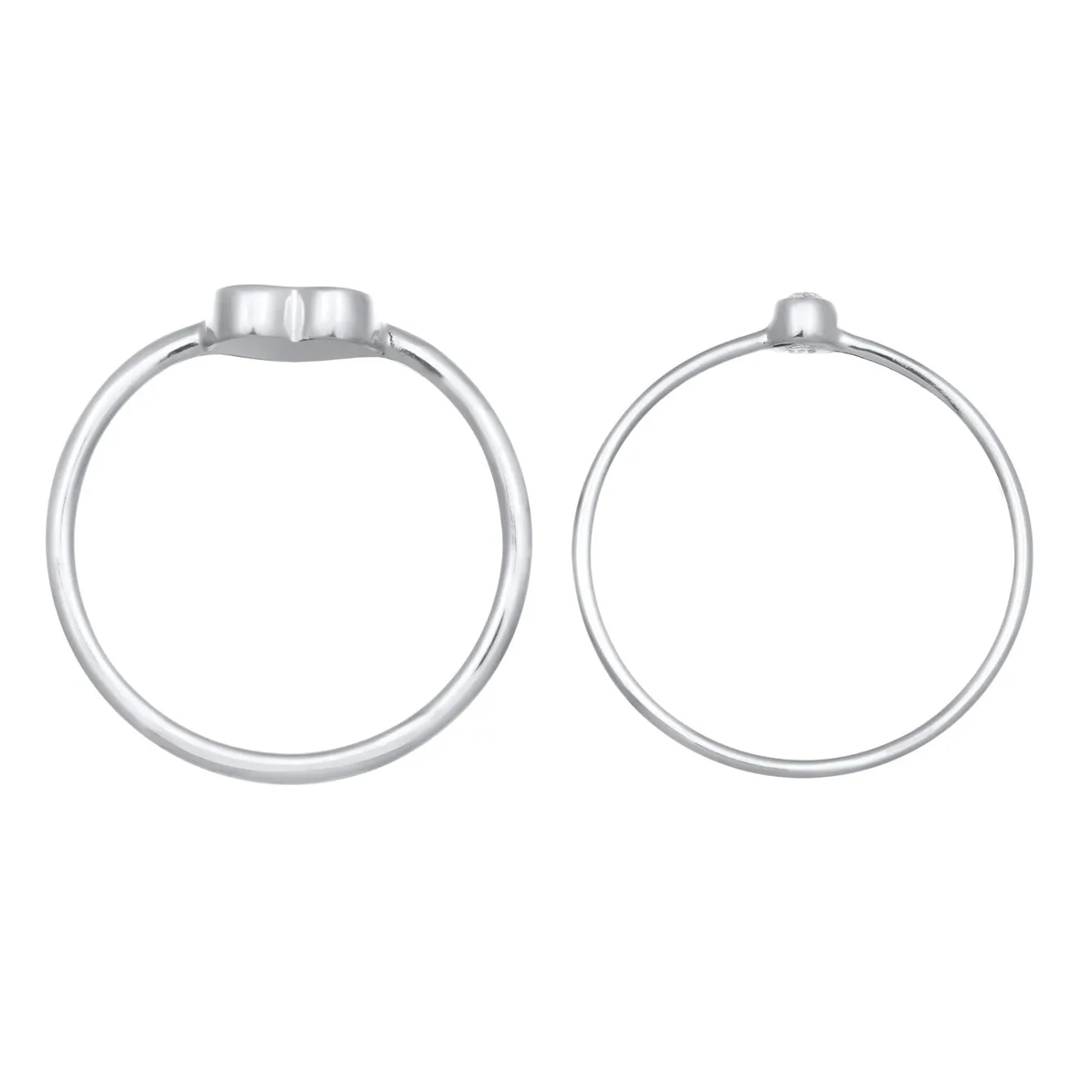 Elli "Solitär-Ring Set Herz< Vergoldet|Symbol-schmuck