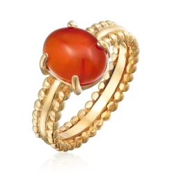 Elli "Solitär-Ring Twisted | Karneol (Rot)< Ringe