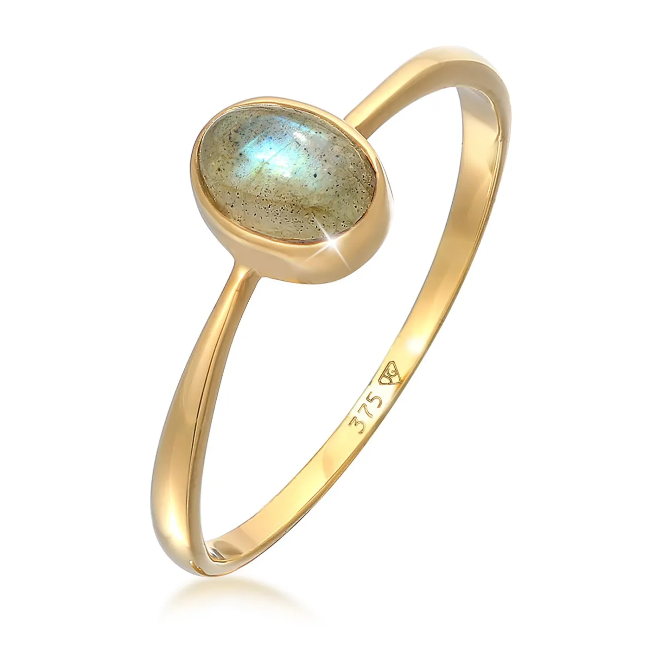Elli "Solitär-Ring Verlobung | Labradorit ( Grau )< Edelsteine|Ringe
