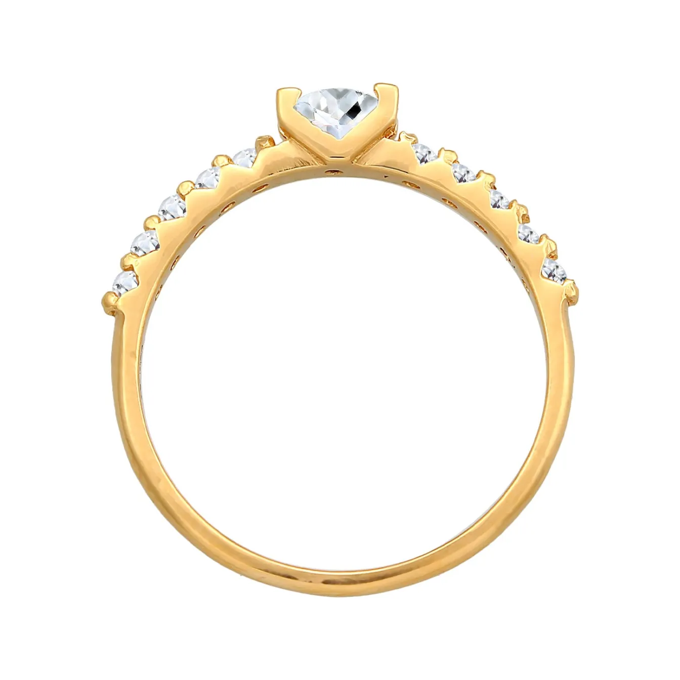 Elli "Solitär-Ring Verlobung | Topas (Weiß)< Ringe|Echtgold