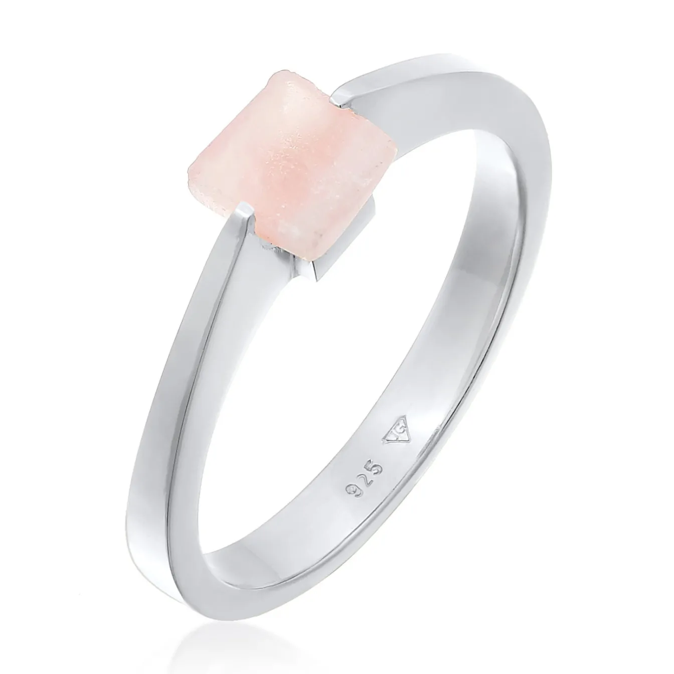 Elli "Solitär-Ring Viereck | Quarz (Rosa)< Ringe|Edelsteine