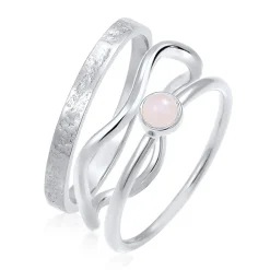 Elli "Solitär-Ringset |Quarz (Rosa)< Ringe|Vergoldet