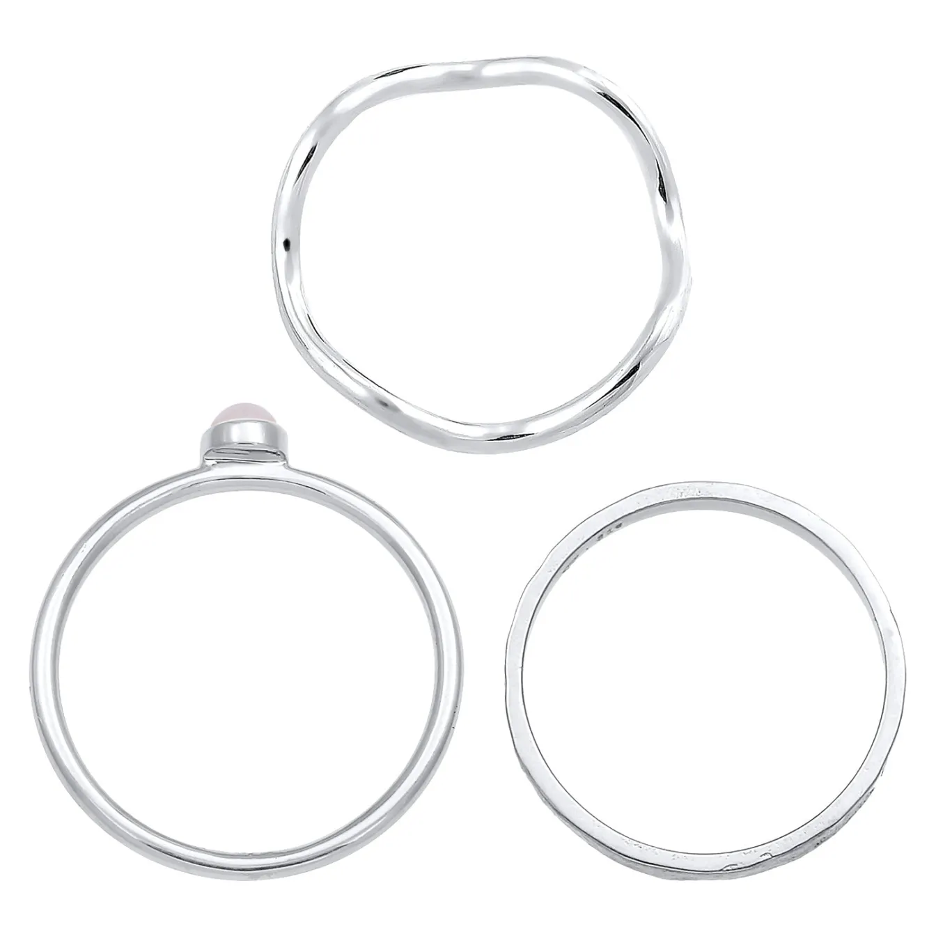 Elli "Solitär-Ringset |Quarz (Rosa)< Ringe|Vergoldet