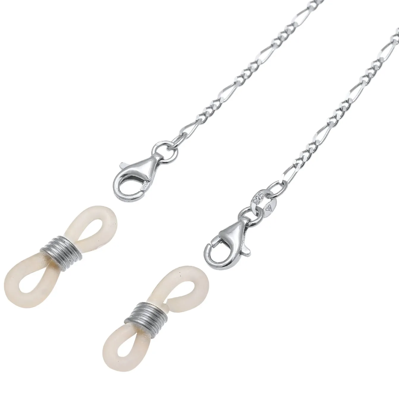 Elli "Sonnenbrillenkette Figaro< Vergoldet|Silber