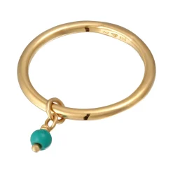 Elli "Stapelring Anhänger Perle | Howlith (Türkis)< Perlen|Ringe