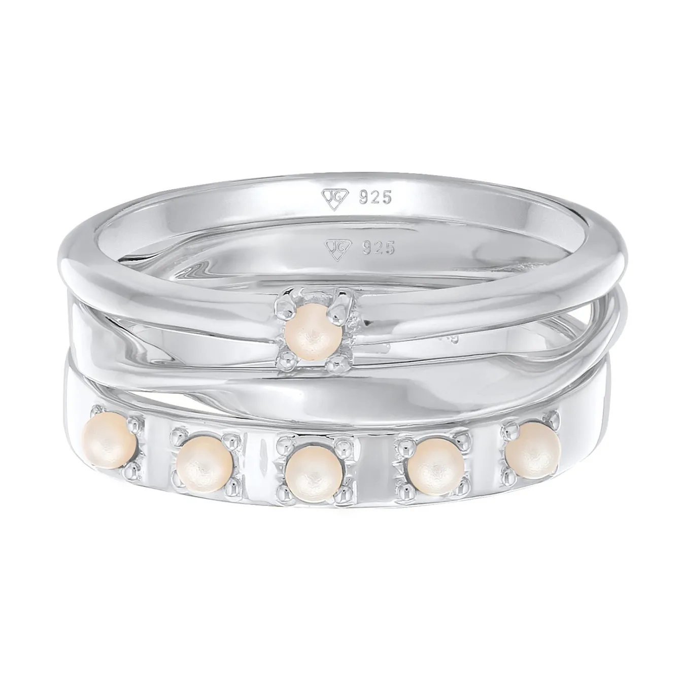 Elli "Stapelring 3er Set Perlen< Letzte Chance|Perlen