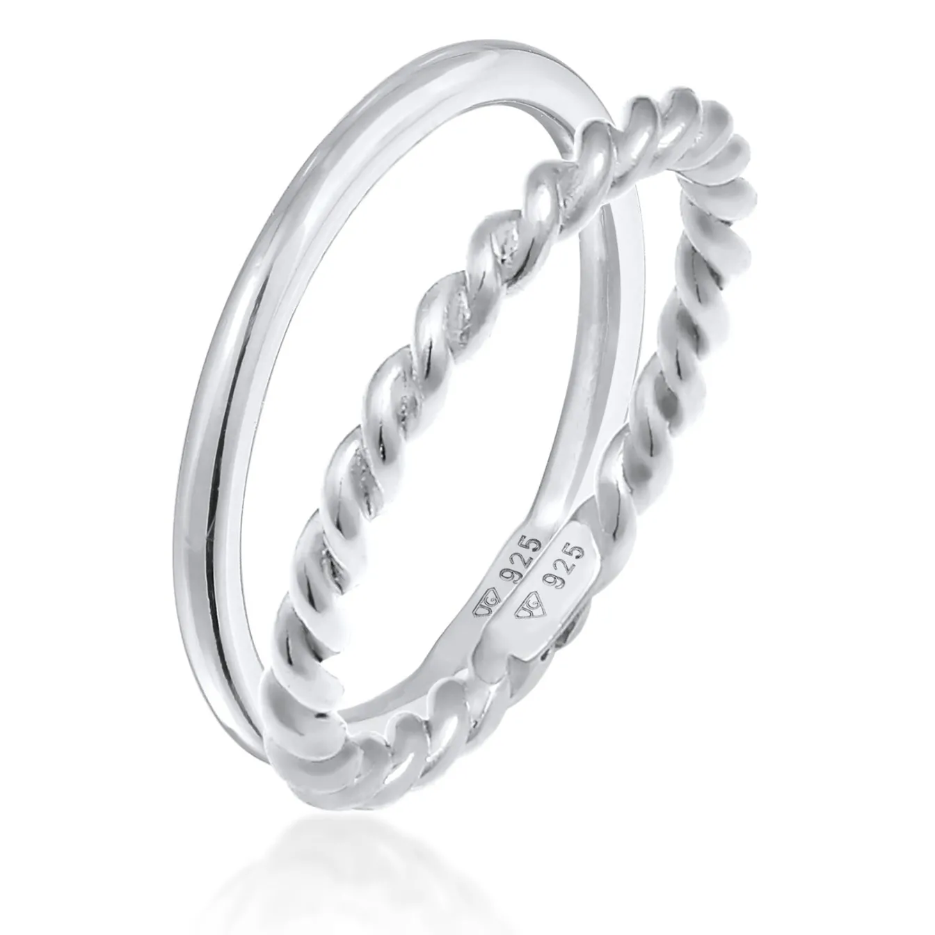 Elli "Stapelring 2er Set Twisted< Ringe|Vergoldet