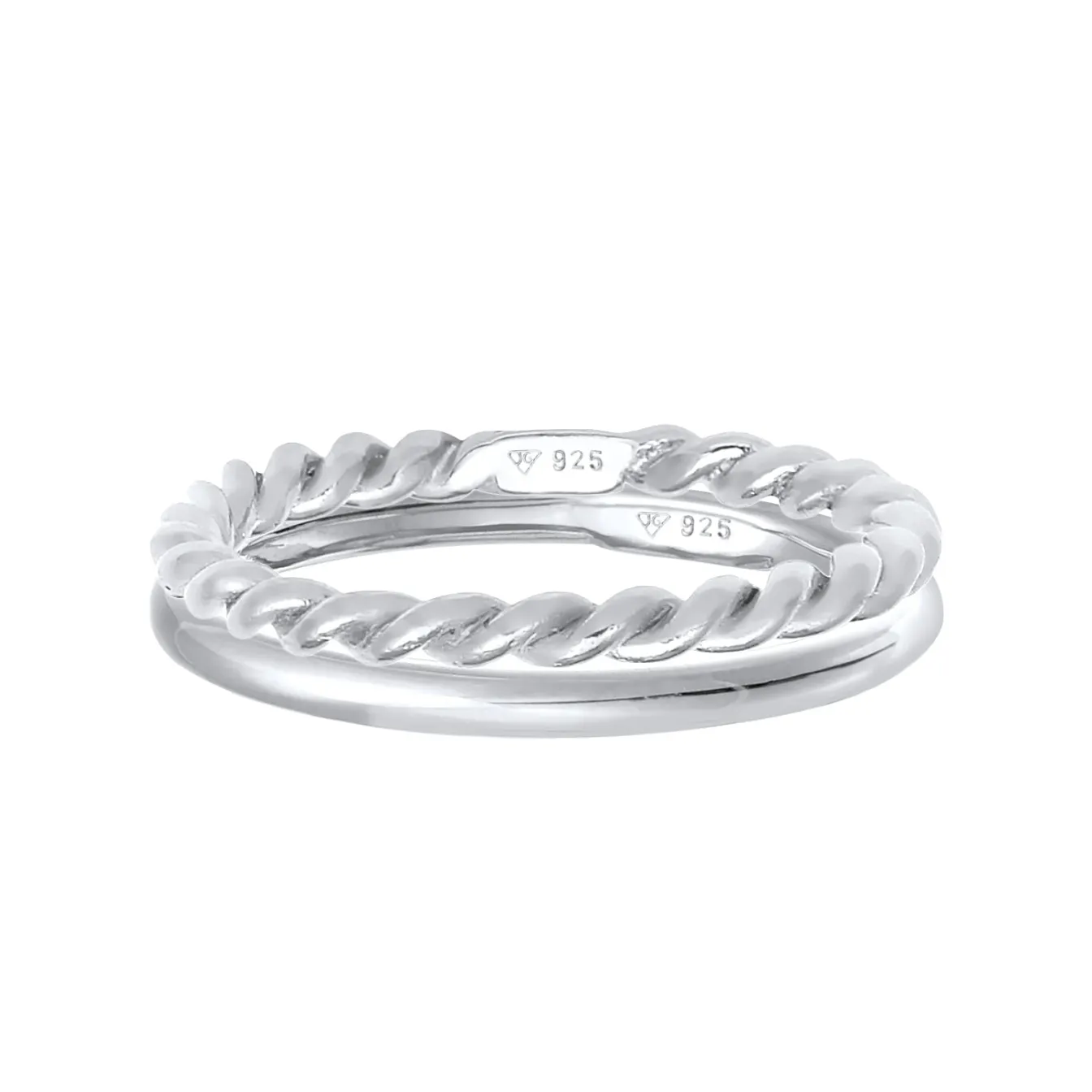 Elli "Stapelring 2er Set Twisted< Ringe|Vergoldet