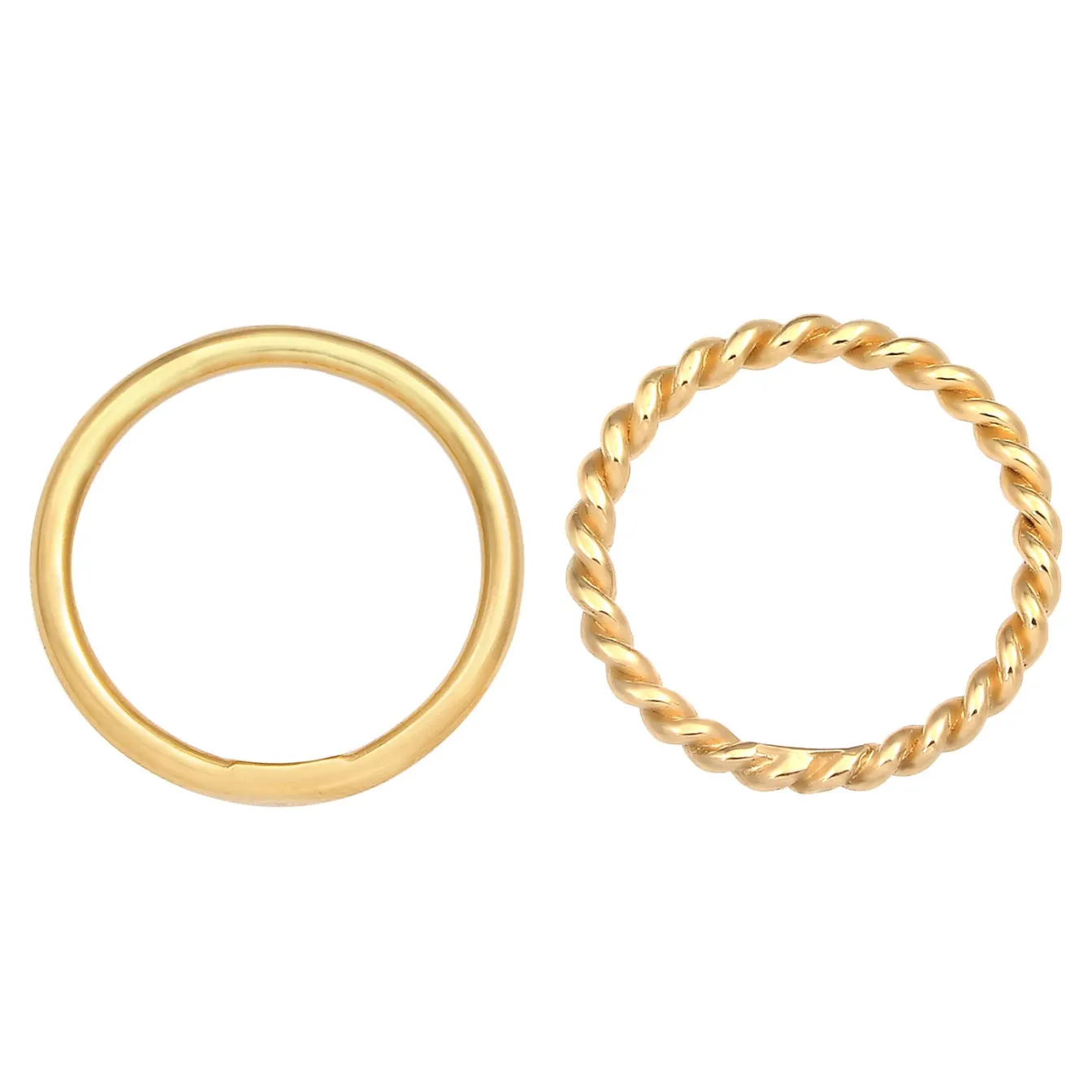 Elli "Stapelring 2er Set Twisted< Ringe|Vergoldet