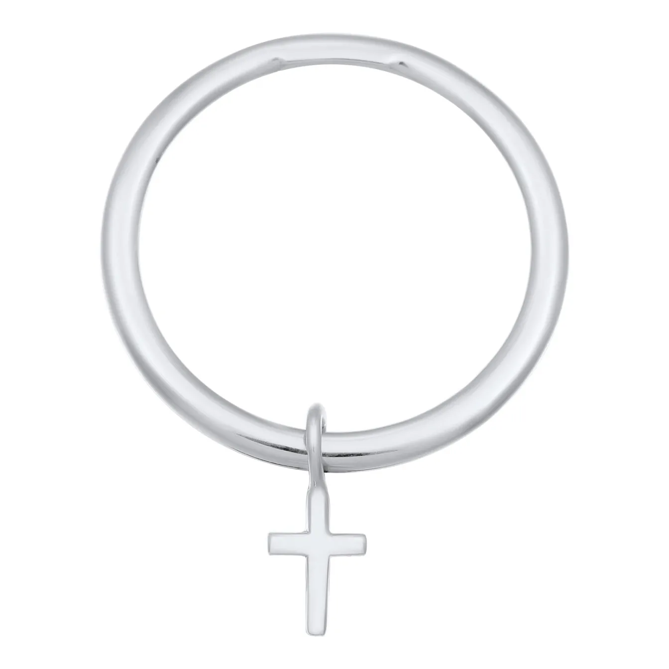 Elli "Stapelring Kreuz Anhänger | Süßwasserzuchtperle< Vergoldet|Symbol-schmuck