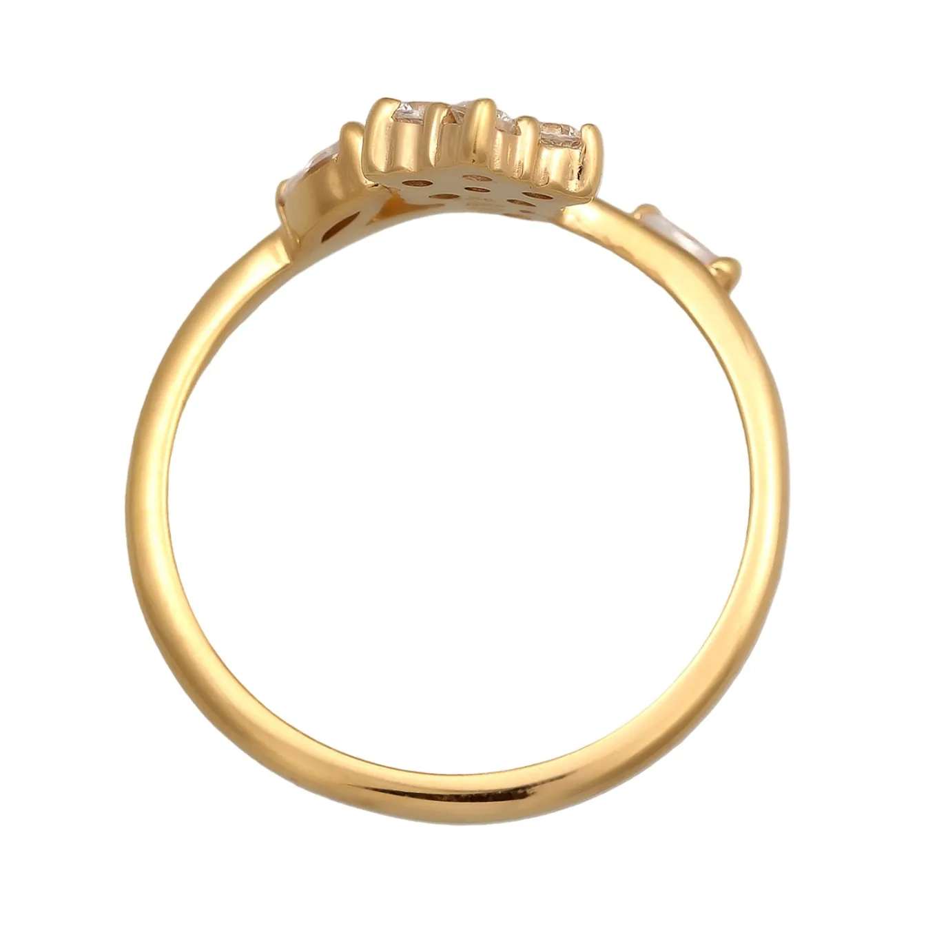 Elli "Statement Ring Blume | Zirkonia (Weiß)< Vergoldet|Symbol-schmuck
