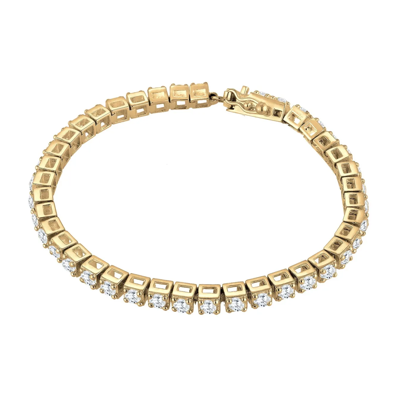 Elli "Tennisarmband | Zirkonia (Weiß)< Armbänder|Vergoldet