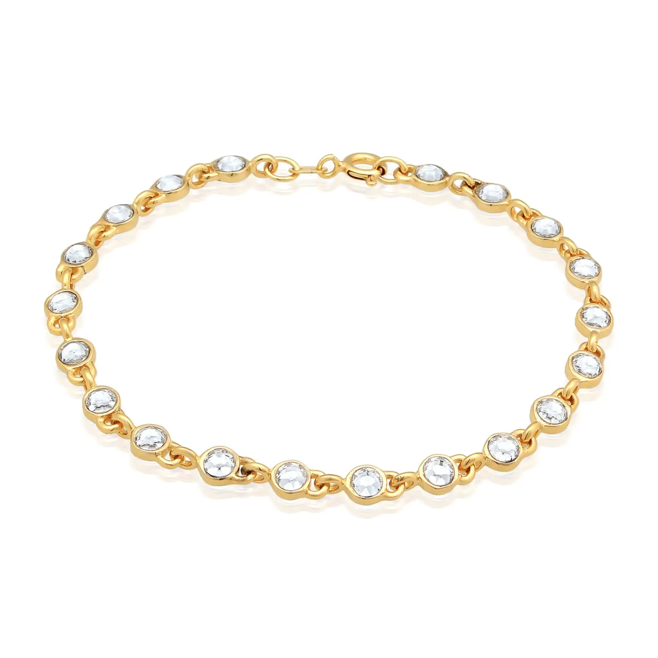 Elli "Tennisarmband Klassisch | Kristalle (Weiß)< Armbänder|Silber
