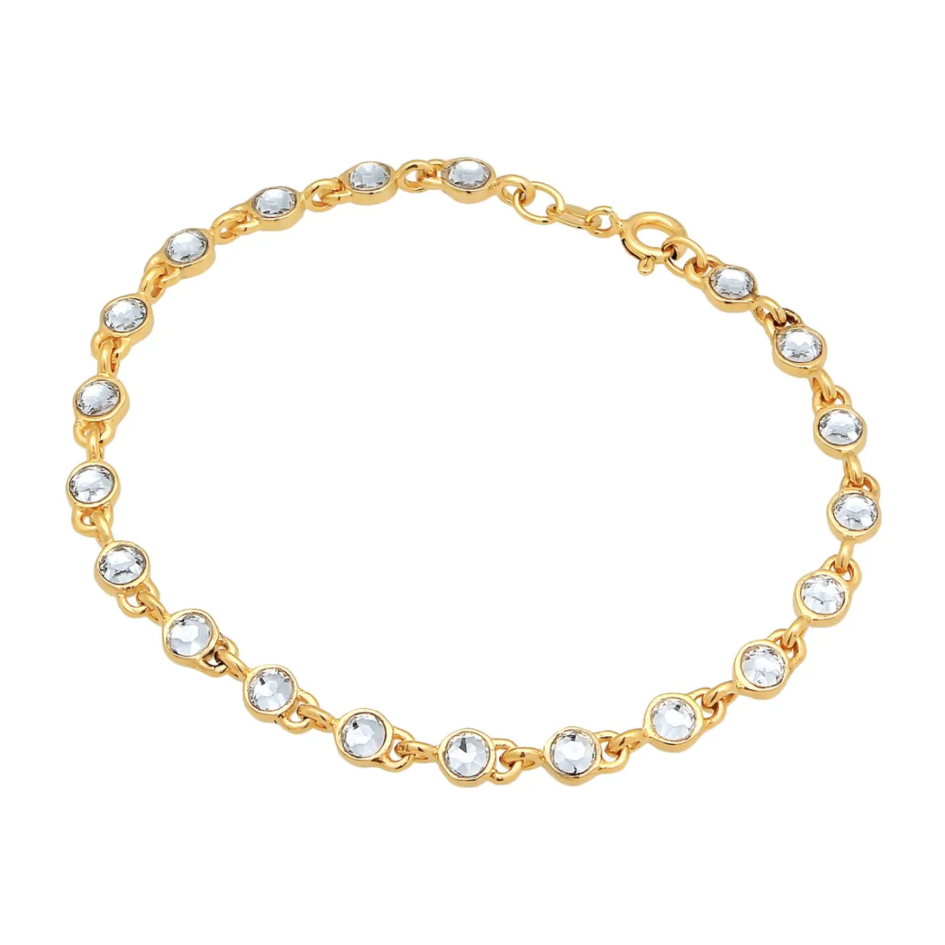 Elli "Tennisarmband Klassisch | Kristalle (Weiß)< Armbänder|Silber