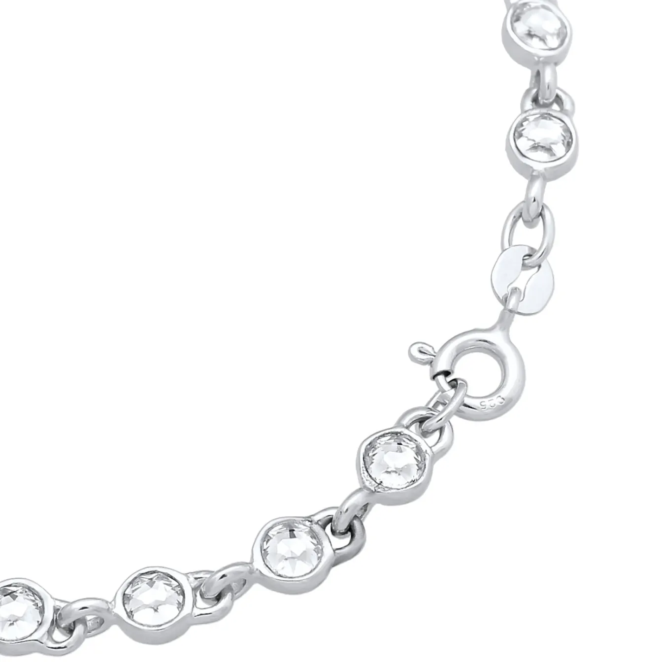 Elli "Tennisarmband Klassisch | Kristalle (Weiß)< Armbänder|Silber