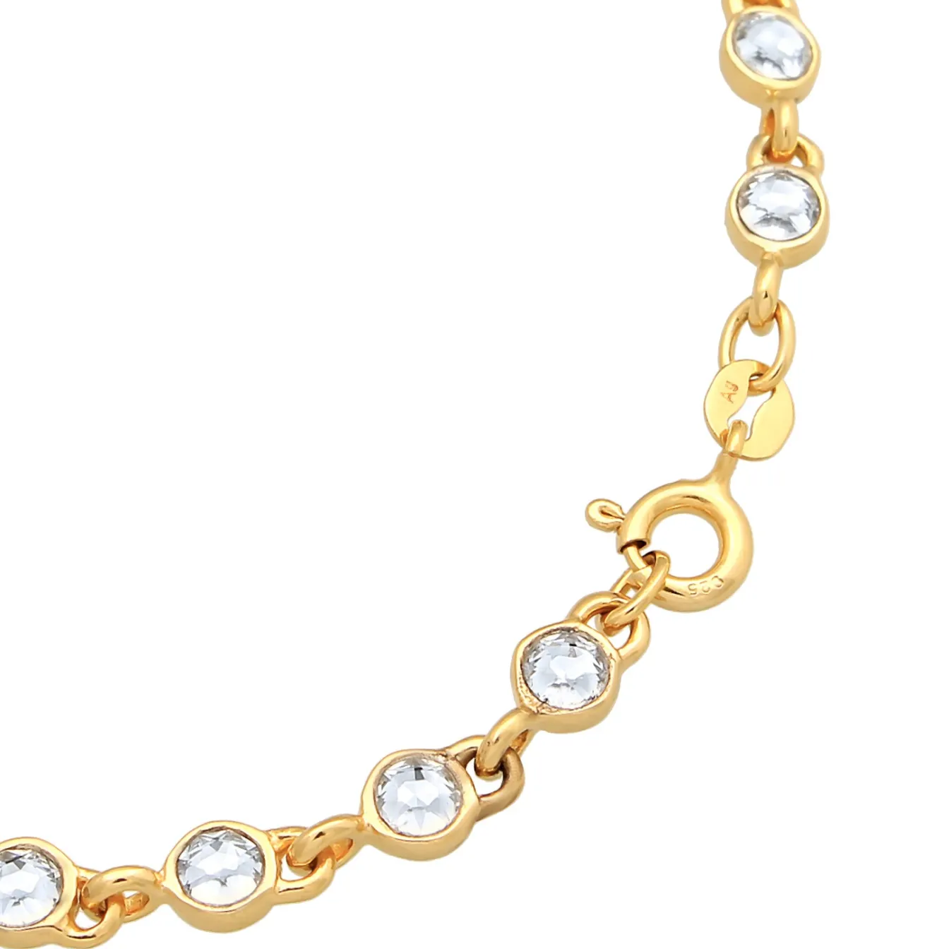 Elli "Tennisarmband Klassisch | Kristalle (Weiß)< Armbänder|Silber
